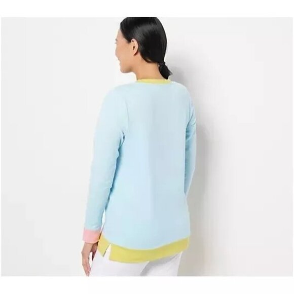 Sport Savvy Women's XS French Terry Colorblock Sweatshirt Tunic White A472267 - Picture 3 of 6